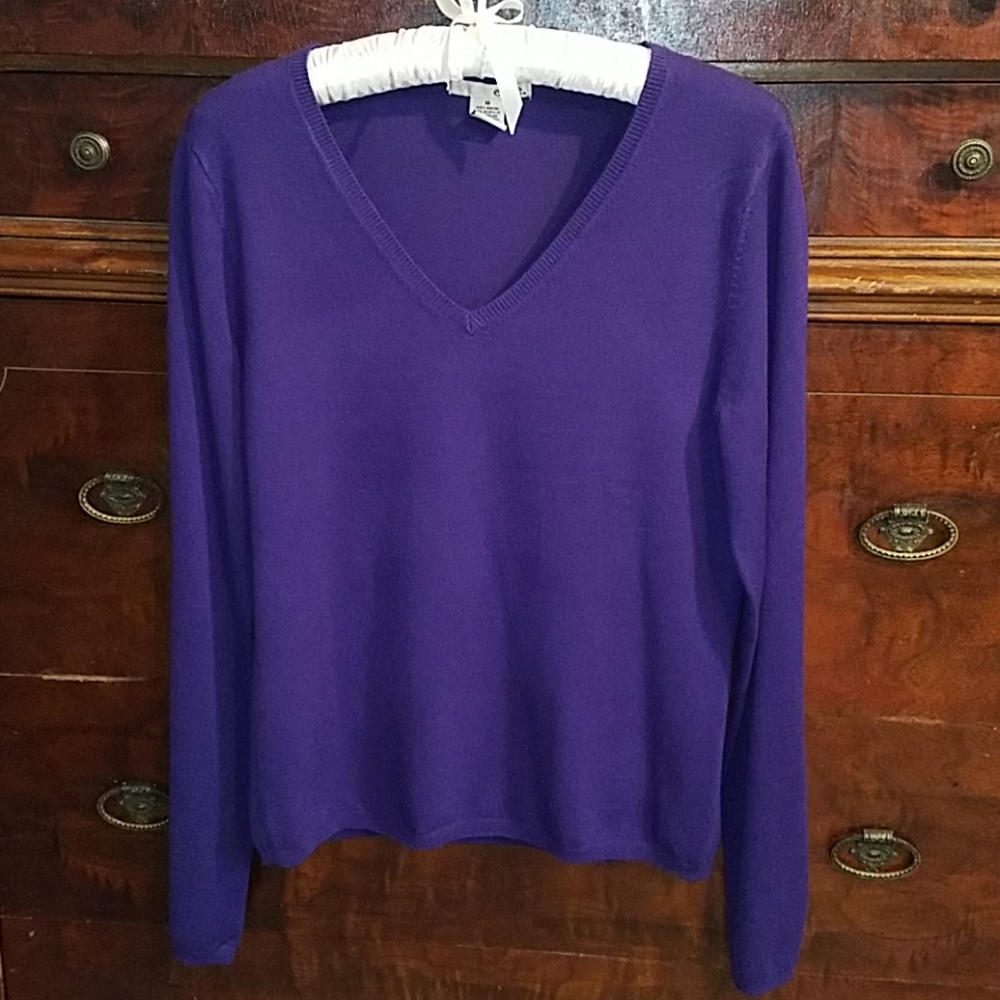 Evie purple v-neck sweater